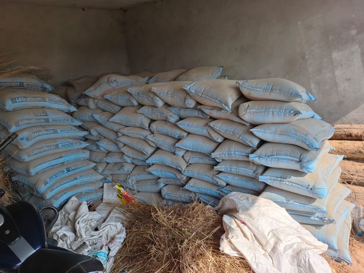135 sacks of government cement brought for road construction got spoiled