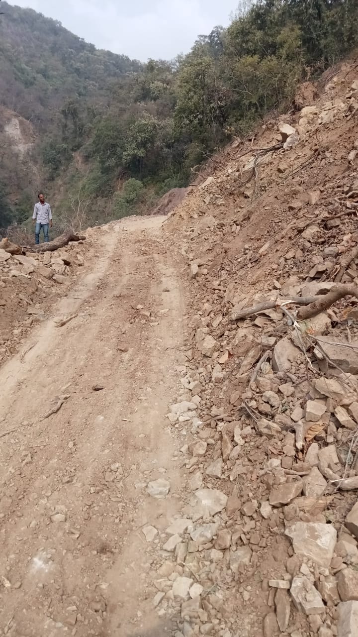 Haidakhan road debris closed