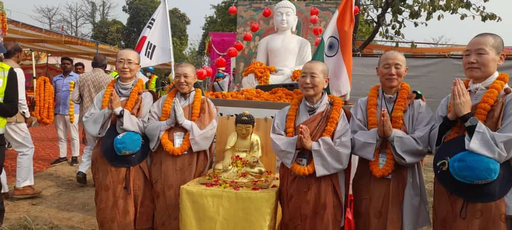 Group of Korean Buddhist monks were happy to welcome