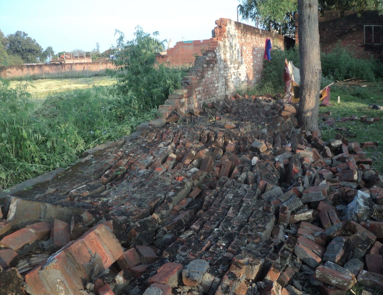 wall collapsed due to rain