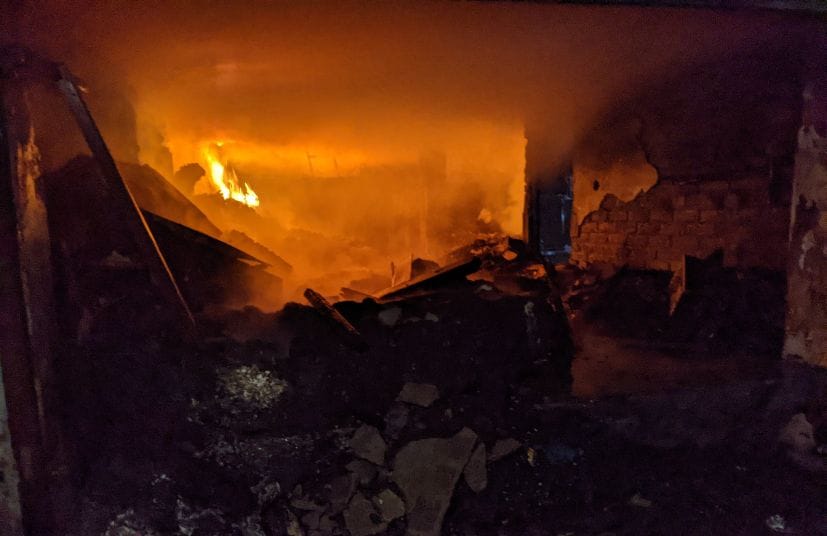 Fire broke out in the godown of footwear