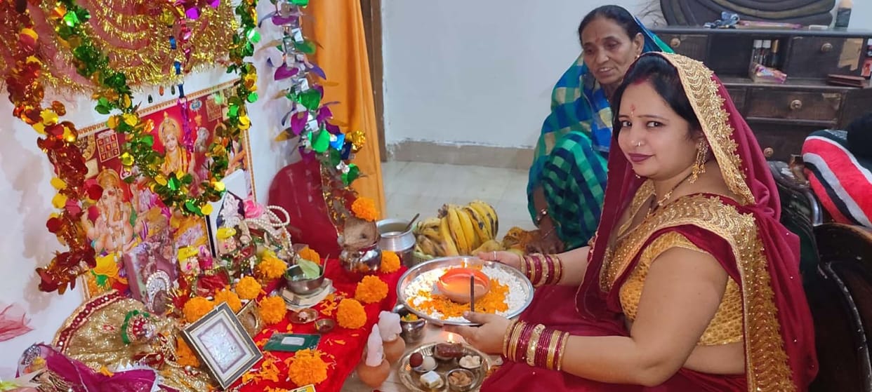Head bowed in the court of Maa Kushmanda