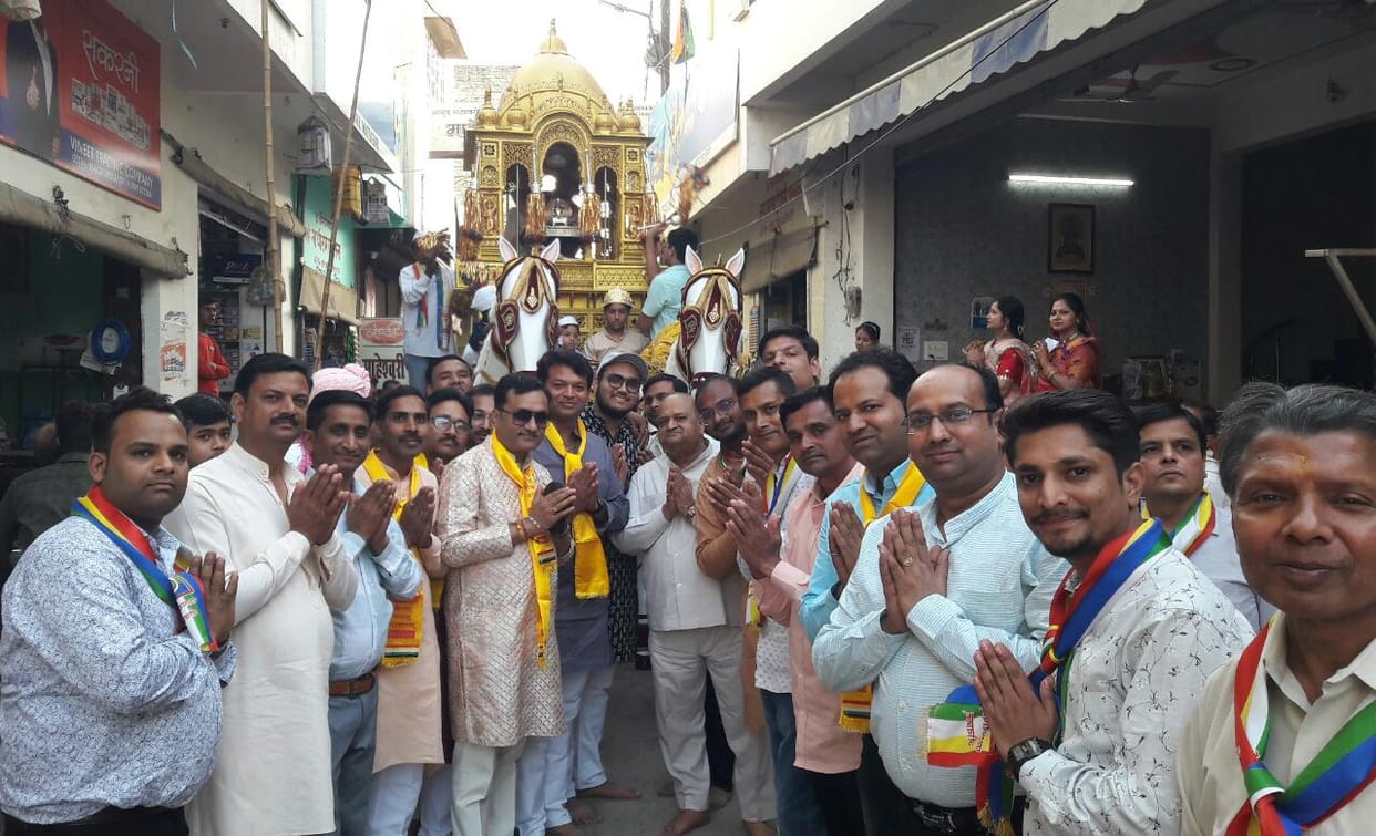 The Rath Yatra festival of Jain society came out with band