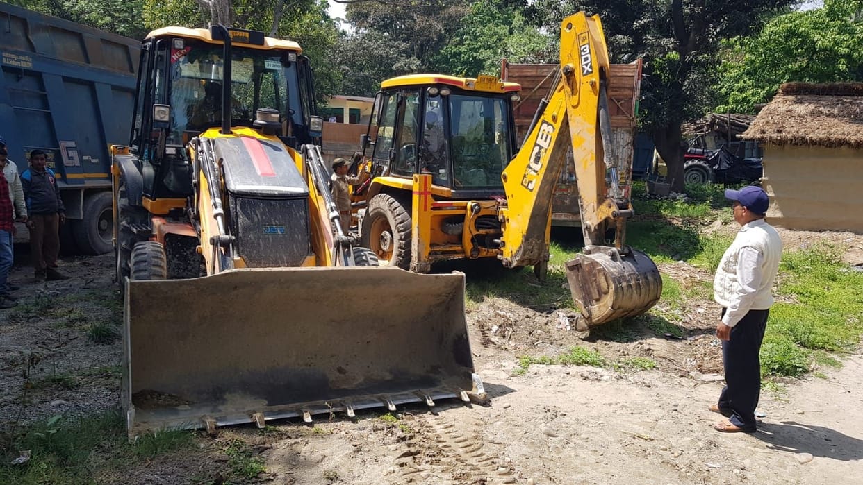 Two JCBs seized for digging land without permission