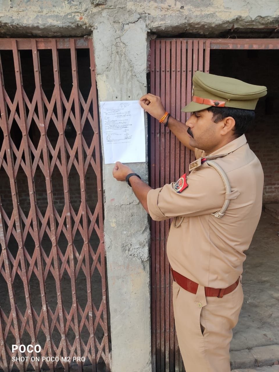 notice pasted on gangster's house on court's order
