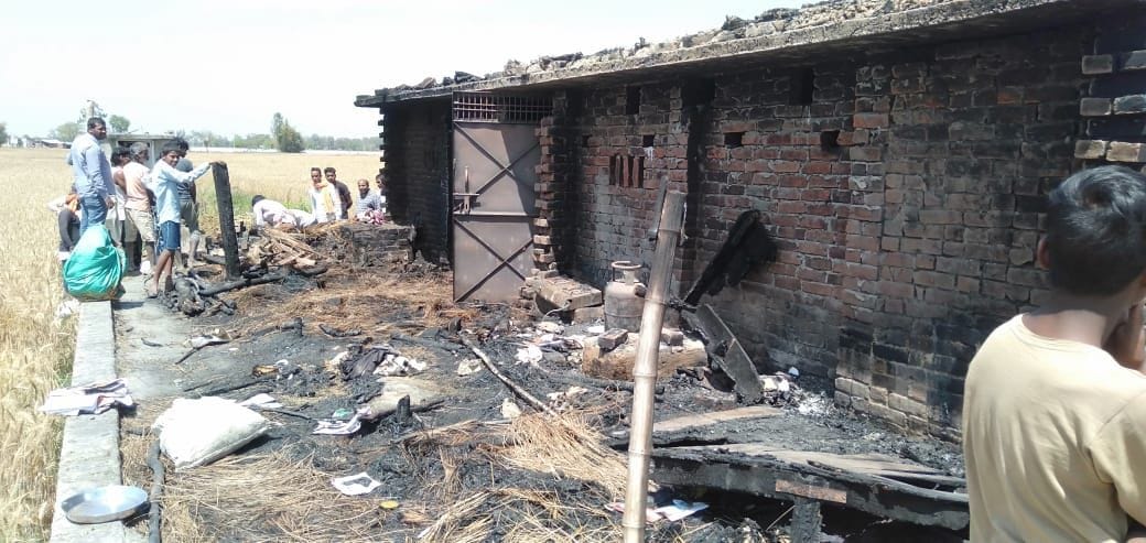 Fire broke out in thatch, scorched mother and son