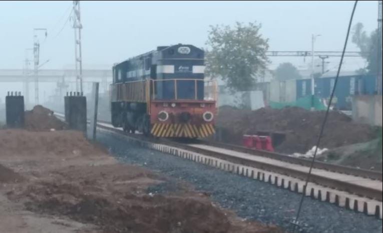 Goods train trial on new track was successful