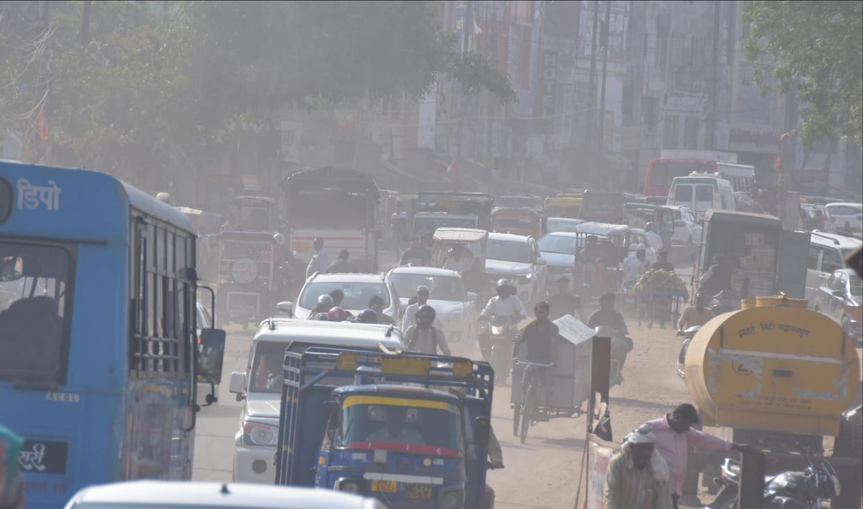traffic jam in many areas