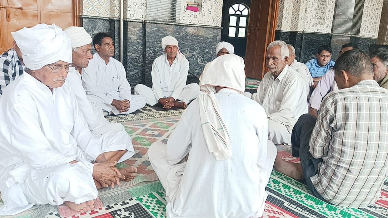 In the case of hoisting the saffron flag, the people of the area reached the religious place