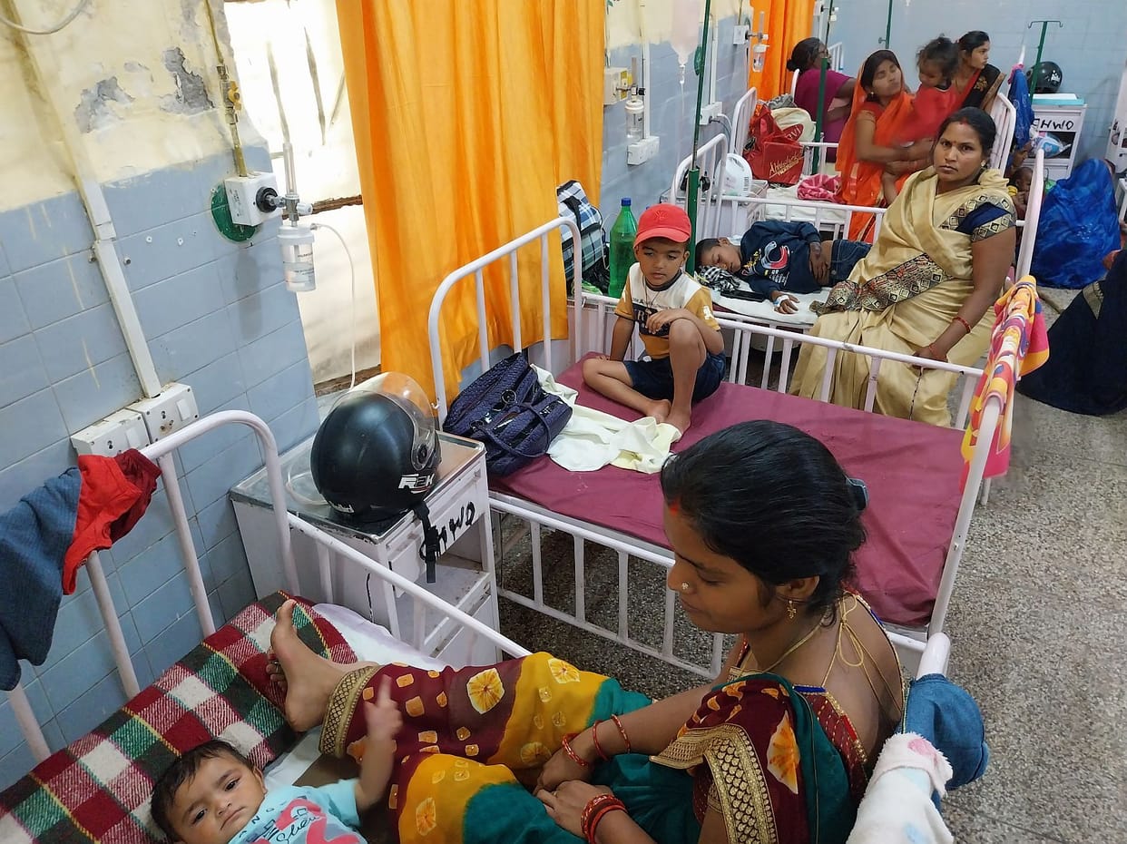 Children's ward of district hospital full