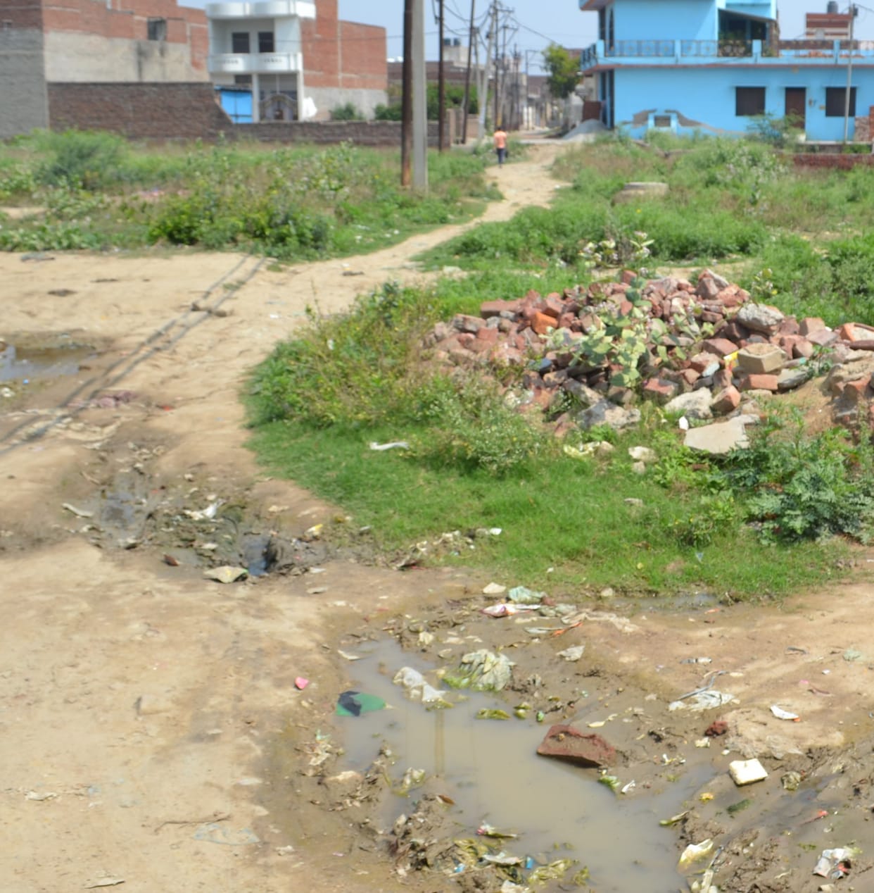 It is difficult to walk in the city's Saket Colony and Navl nagar