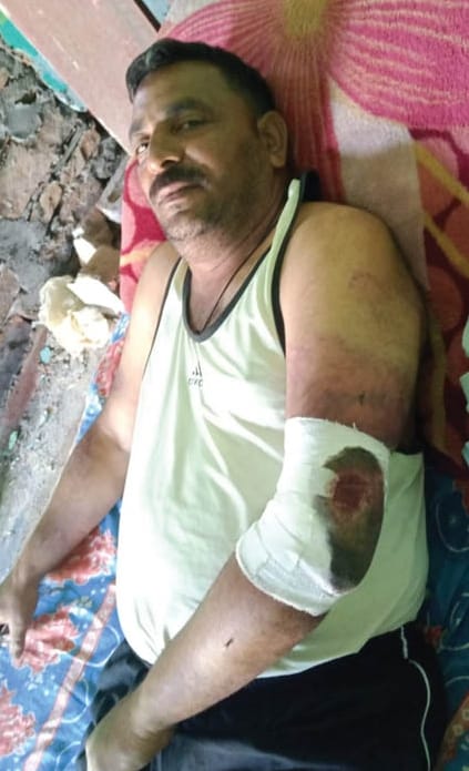 attack on father and son returning from muscle with sticks and sharp weapon