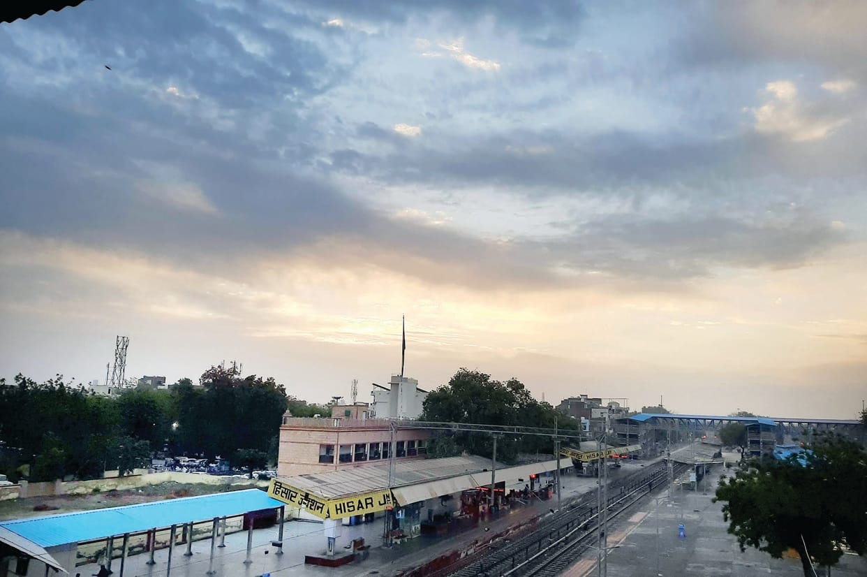 Strong sunshine throughout the day and storm came at night