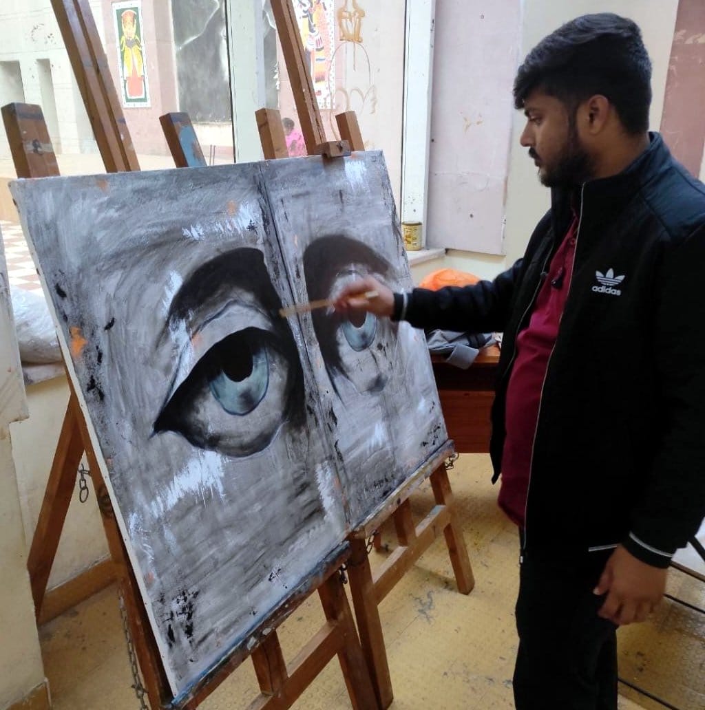 Selection of painting of Abhinav Deep in regional art exhibition