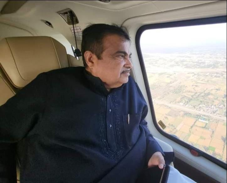 Union Minister Nitin Gadkari did aerial survey of elevated road