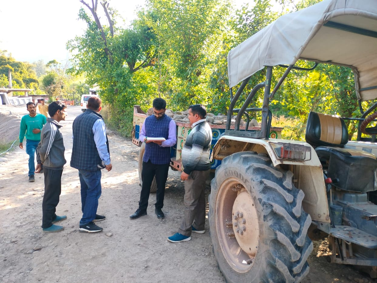 Challans of two tractors carrying stones illegally