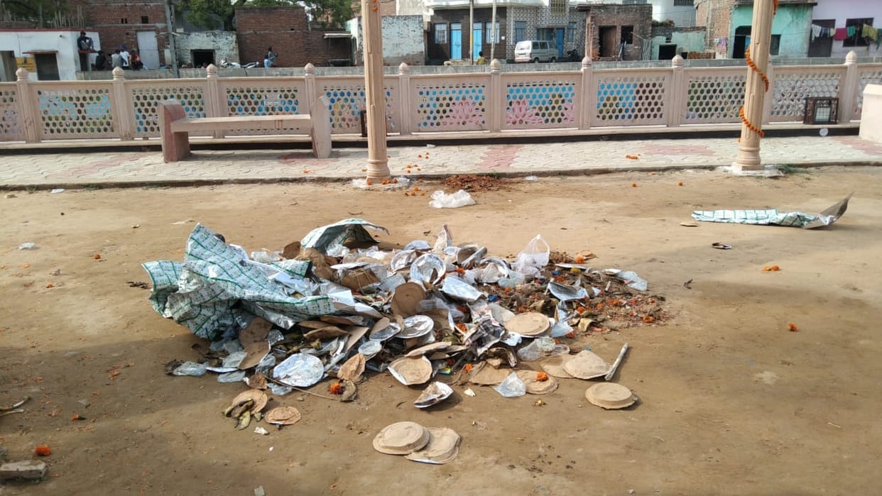 Dirt prevailed near Ambedkar Park