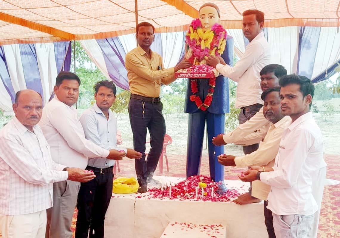 Flowers showered on Ambedkar Jayanti procession