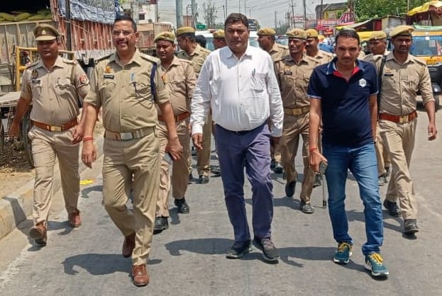 Police force conducted flag march