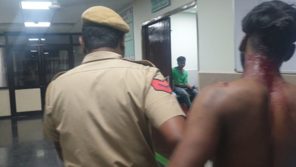 Dispute between two parties outside civil hospital, bottles hurled