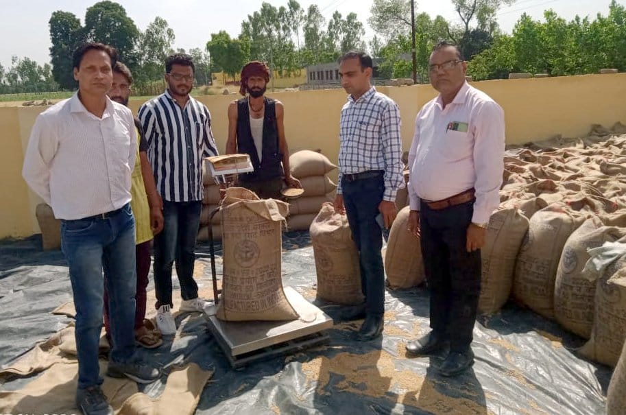 1987.50 quintals of wheat bought from 38 farmers, one farmer paid