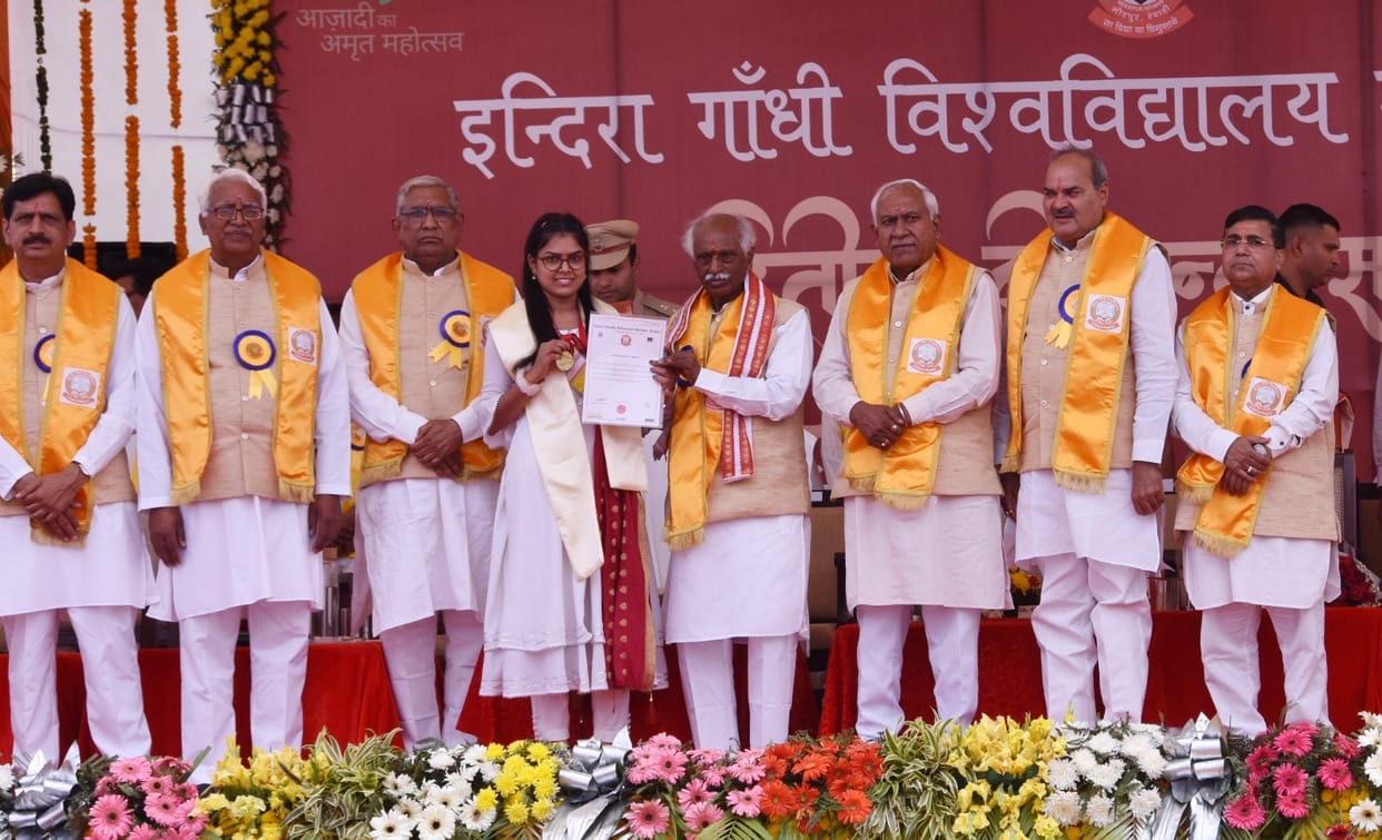 students faces blossomed after getting degree and medal in igu