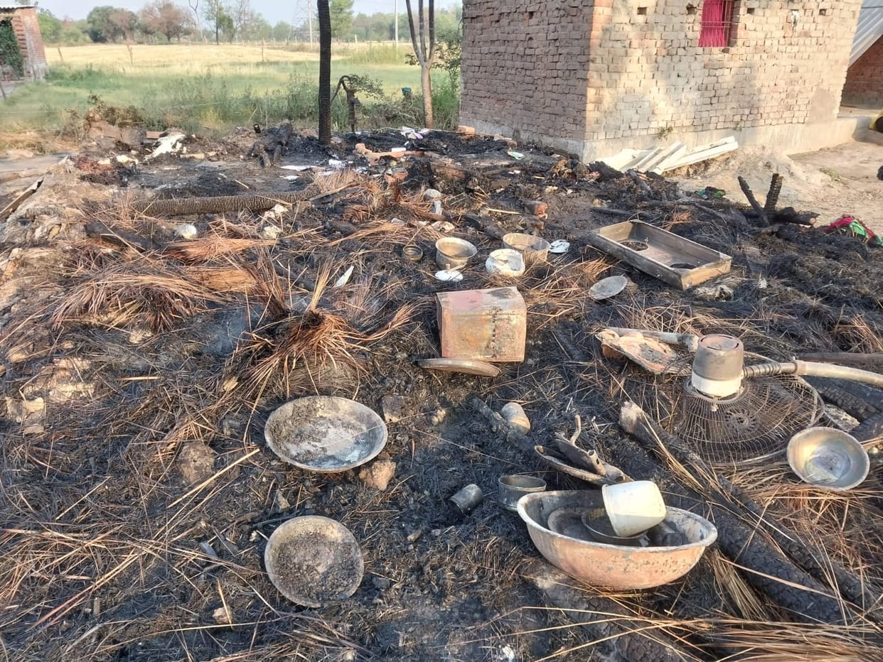 household goods ashes due to fire
