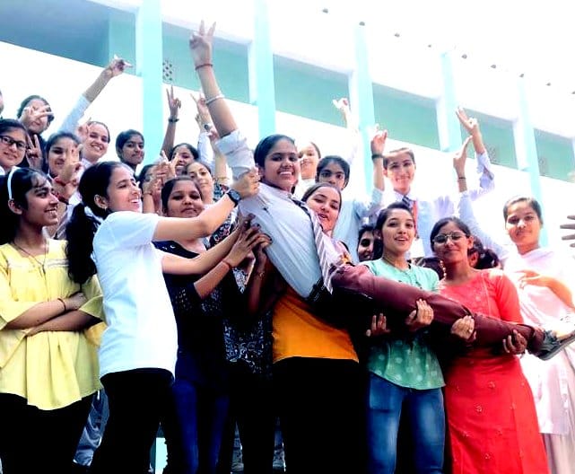 Students were happy after seeing the result