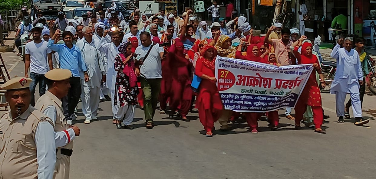 Wrestler sexual abuse case: Khaps and organizations protest in Charkhi Dadri