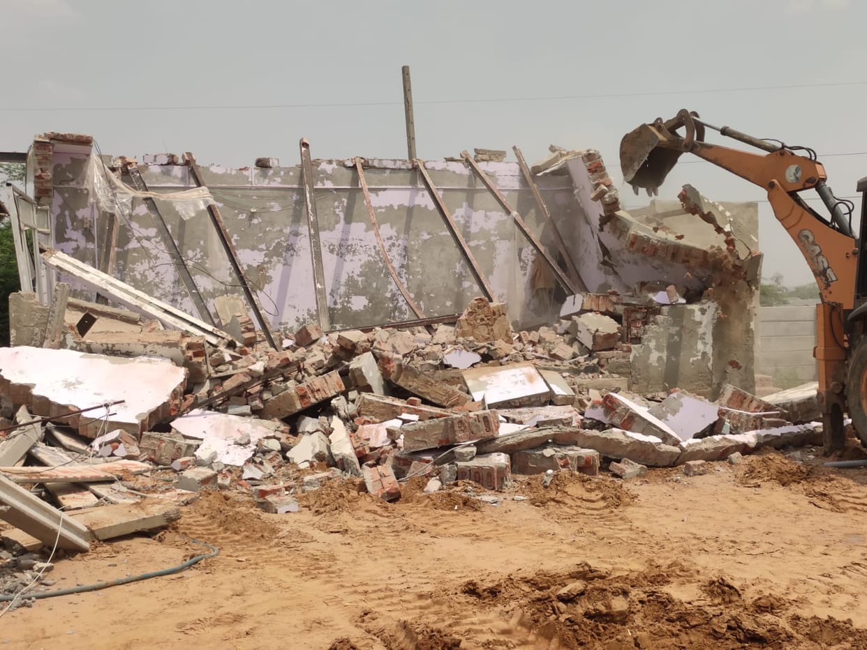 Two illegal constructions demolished in presence of police and duty magistrate