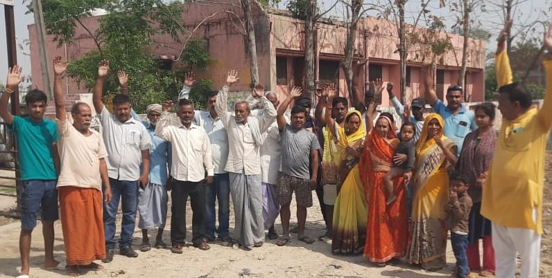 Villagers stopped work alleging irregularities