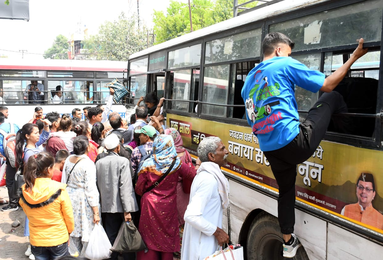 People entered through window for seats in buses