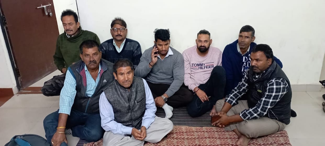 Angry Panchayat representatives staged a sit-in due to not making Aadhaar card