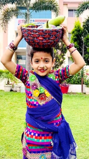 Girls mesmerized in fancy dress