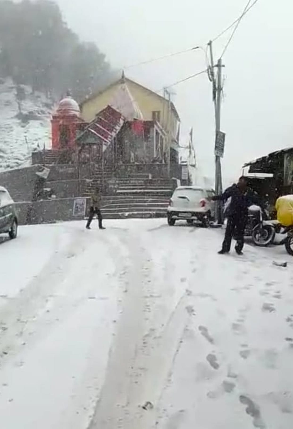 Highway-305 remained closed for five hours after snowfall