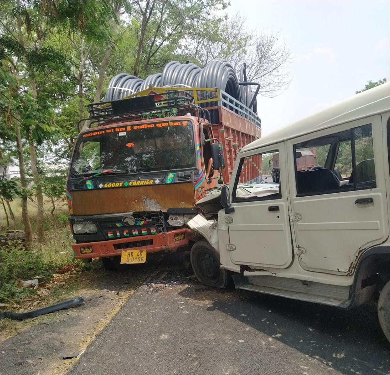 DCM collided with Bolero, three passengers injured