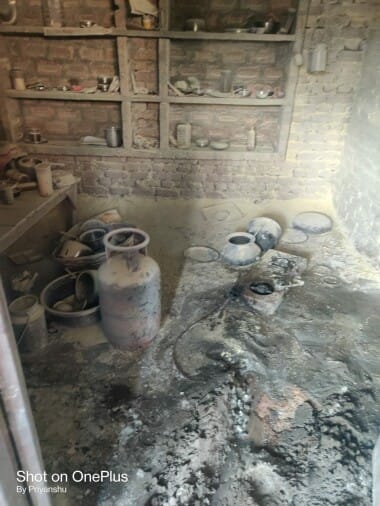 Household items burnt due to cylinder fire