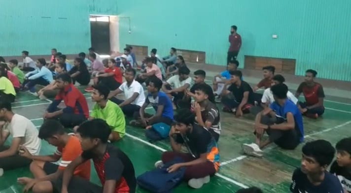 Live telecast of University Games at the stadium