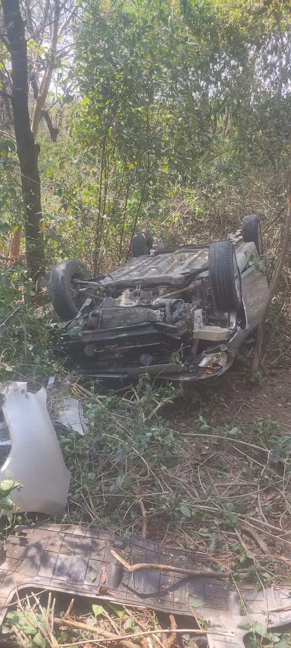 While coming home, two kilometers ahead of Lathyani, the vehicle overturned from the hill.