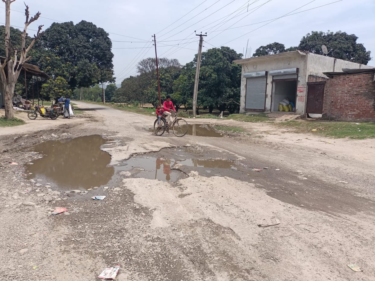The roads of the district deteriorated due to rain