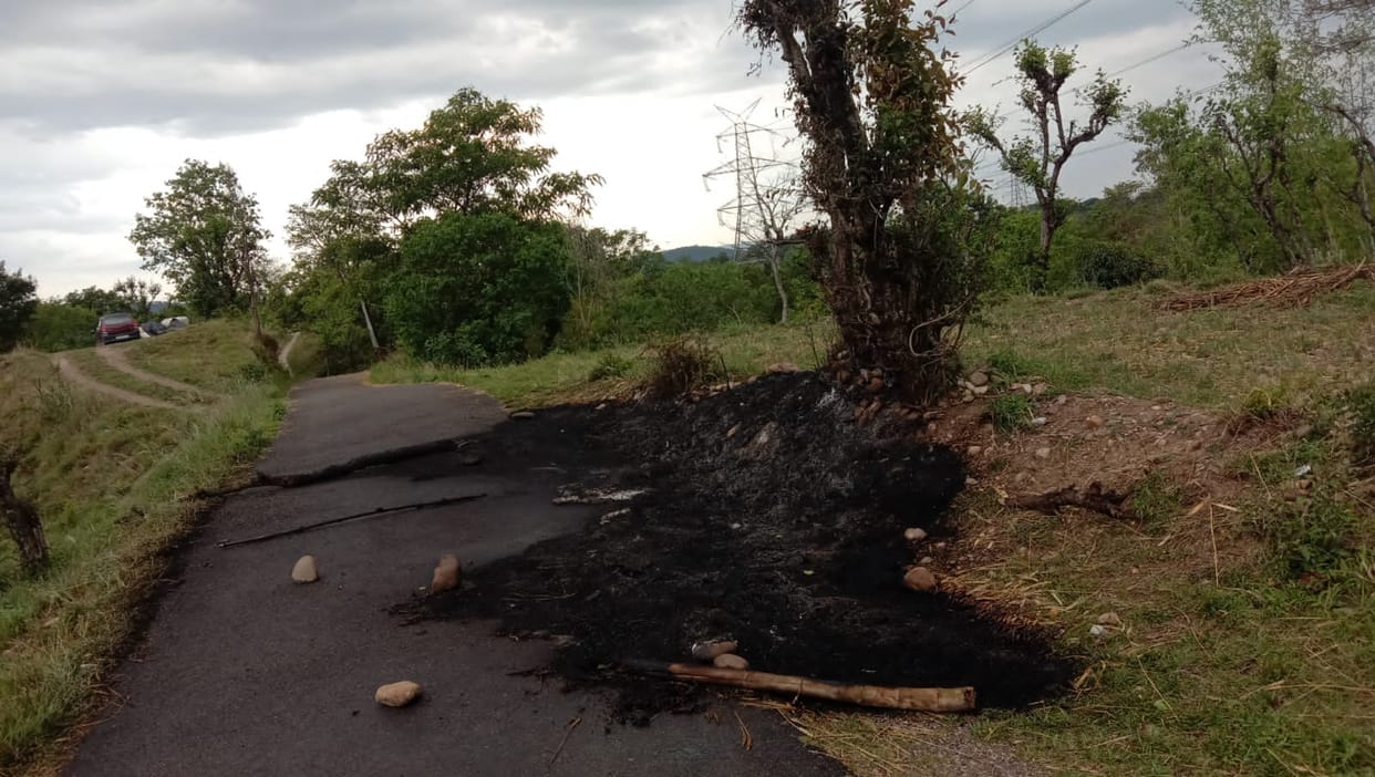 Heap of wheat set on fire in Badol village