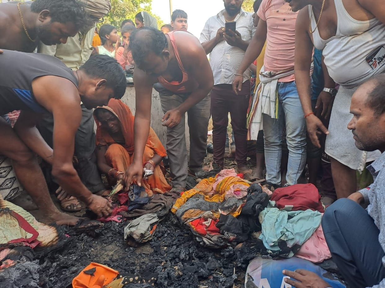Fire broke out from the gas cylinder, the hut of three brothers burnt