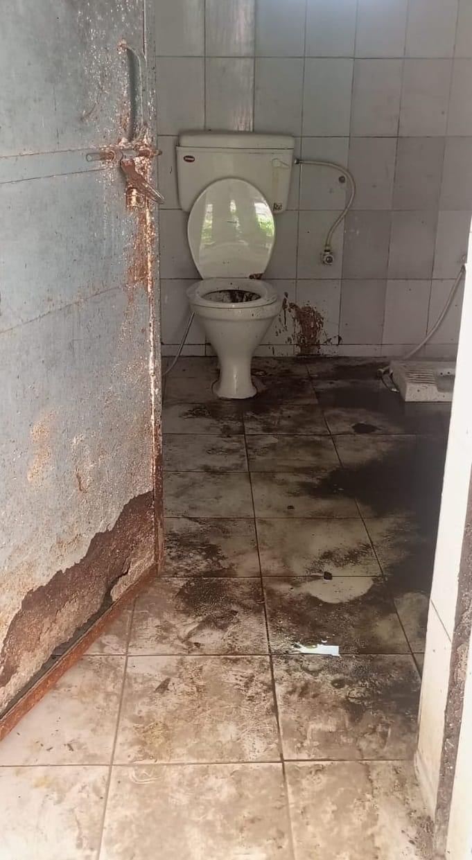 Patient upset due to foul smell of disabled toilet