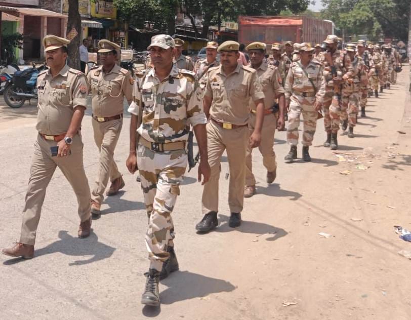 The paramilitary force marched in the city