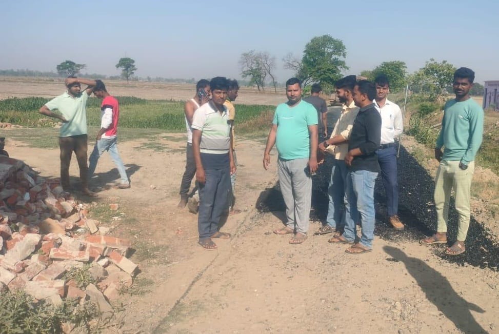Uproar of villagers on road construction