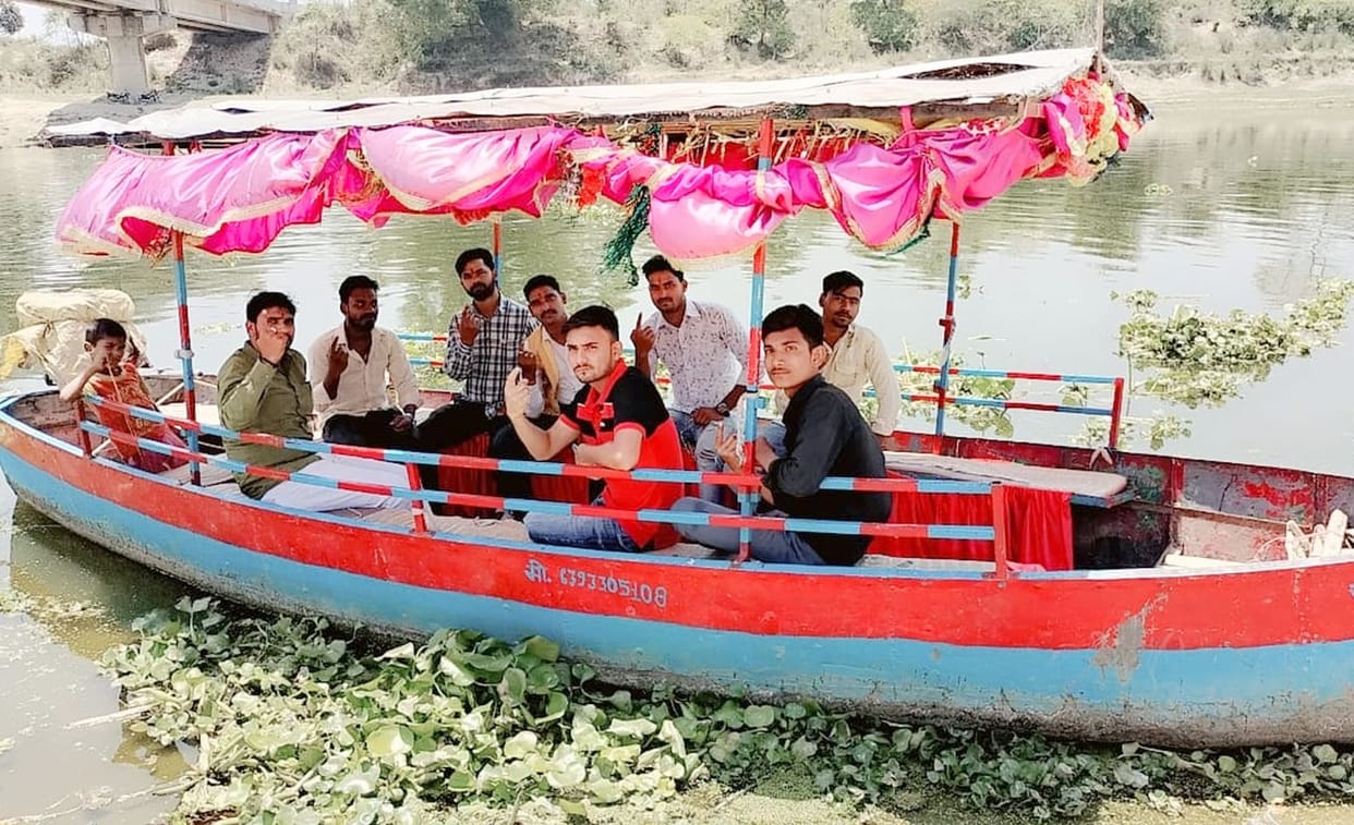 crossed the river by boat to vote