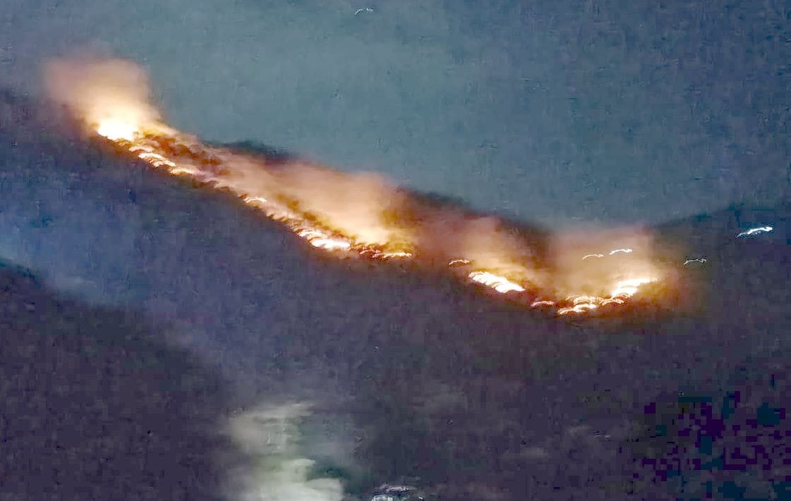 The hill kept blazing all night long with Dhundhiyara Bungalow