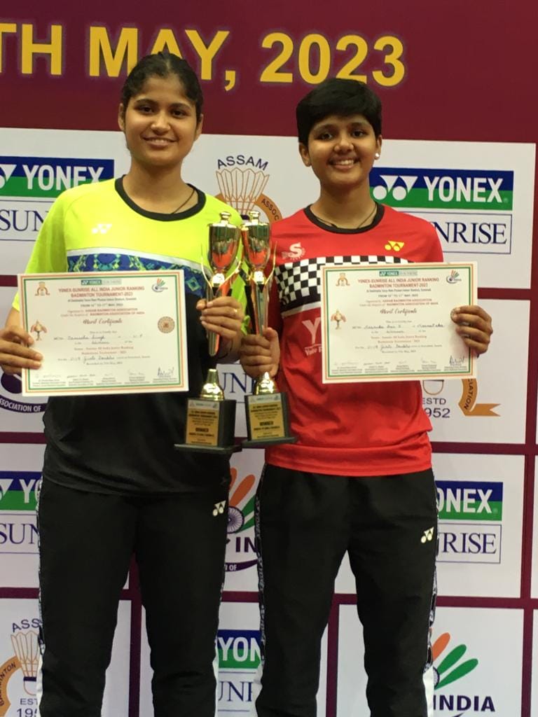 The pair of Tanisha and Karnikashree won the doubles title in Guwahati.