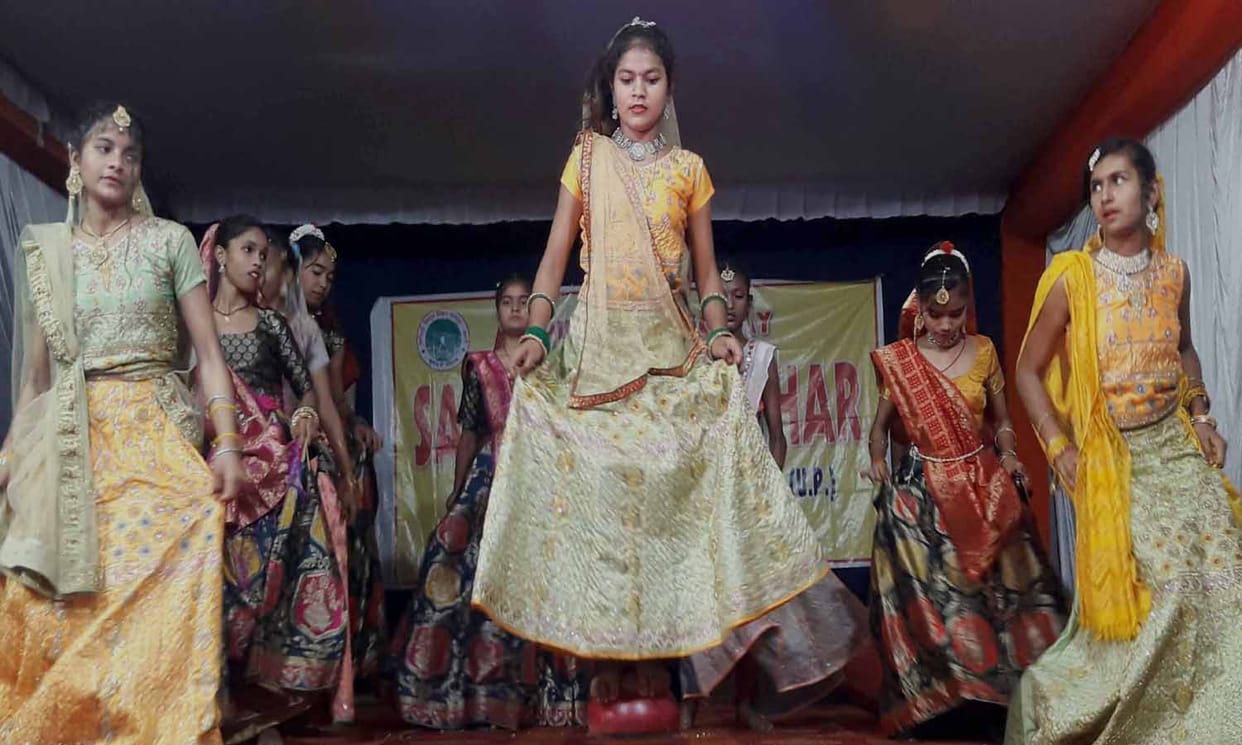 Students enthralled by the cultural program