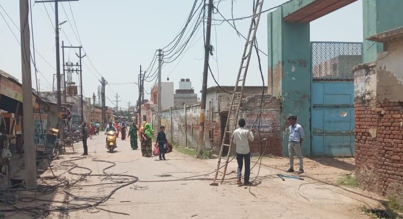Pole broken due to truck collision electricity stalled in many areas